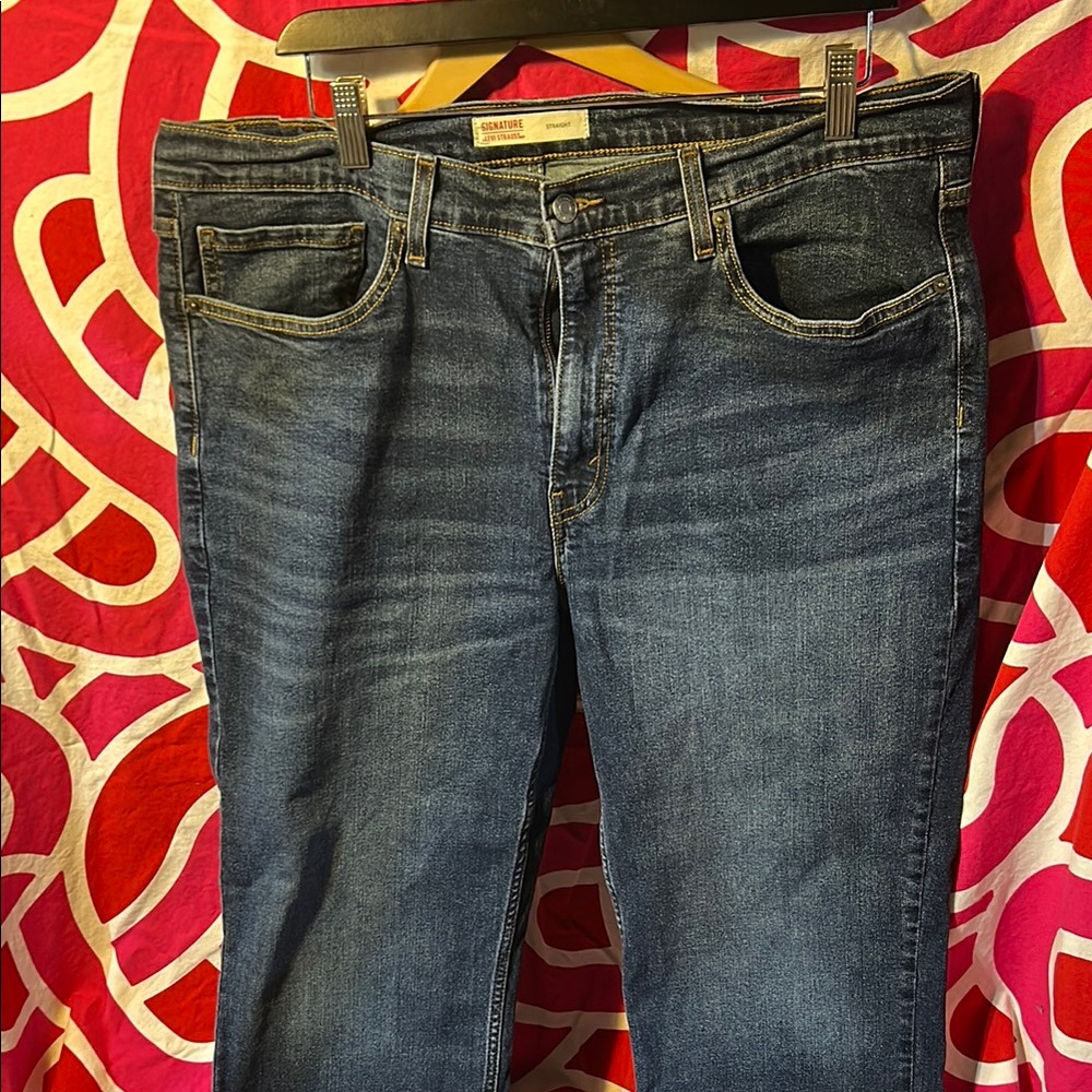 Men's Levi Strauss straight leg  slight stretch Blue Jeans 38 30